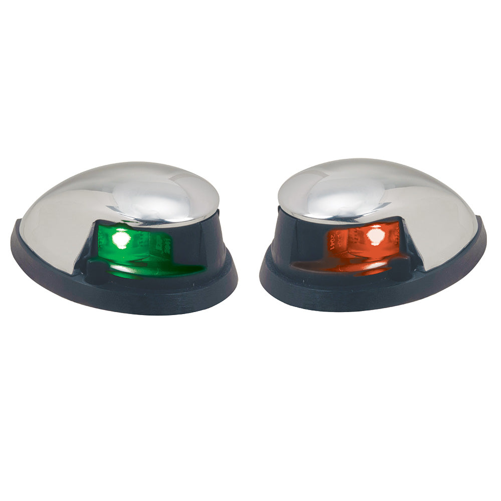 Perko RedGreen Horizontal Mount Side Lights Pair Chrome Plated Zinc 0648DP0CHR