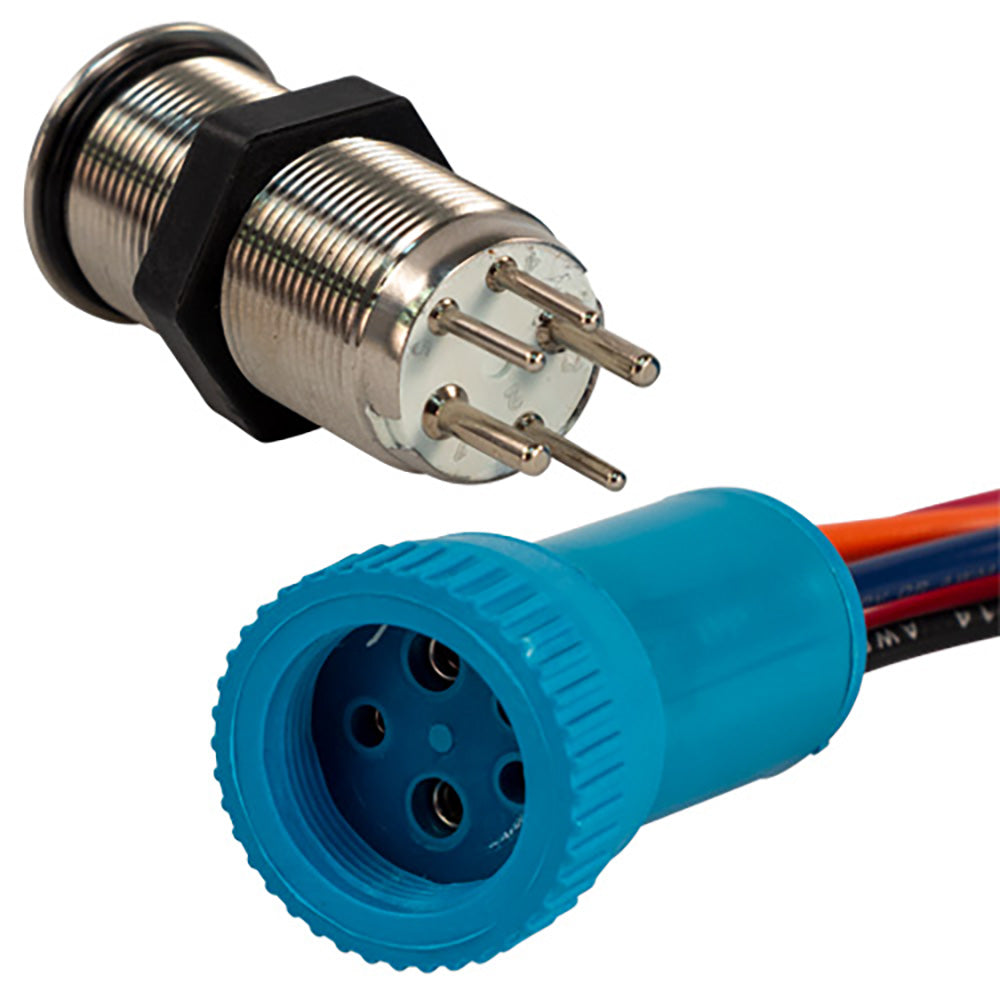 Bluewater 19mm Push Button Switch OffOnOn Double Momentary Contact BlueGreenRed LED 1 Lead 905721231