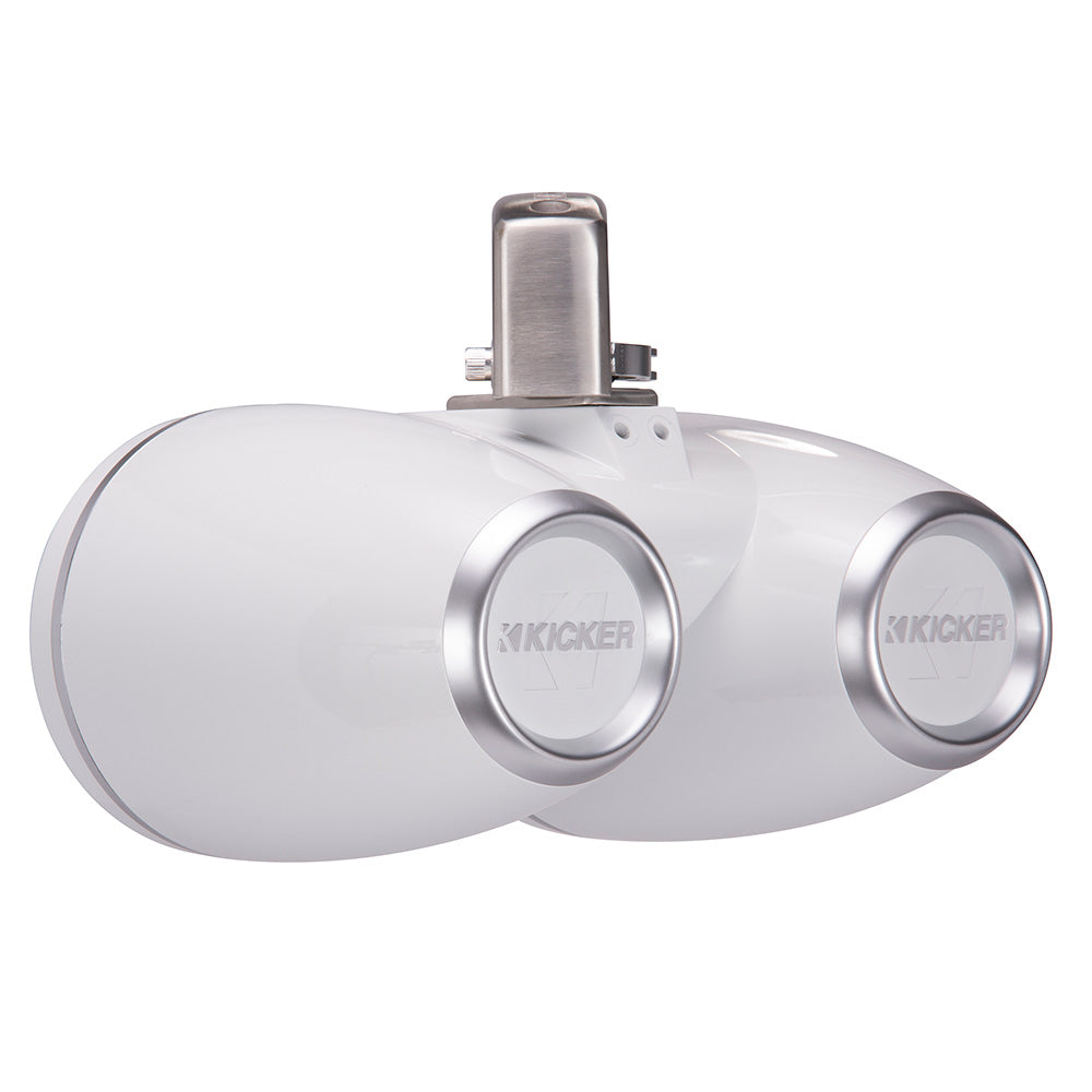 KICKER KMTC65 65 LED Coaxial Dual Tower System White wWhite Grille 45KMTDC65W