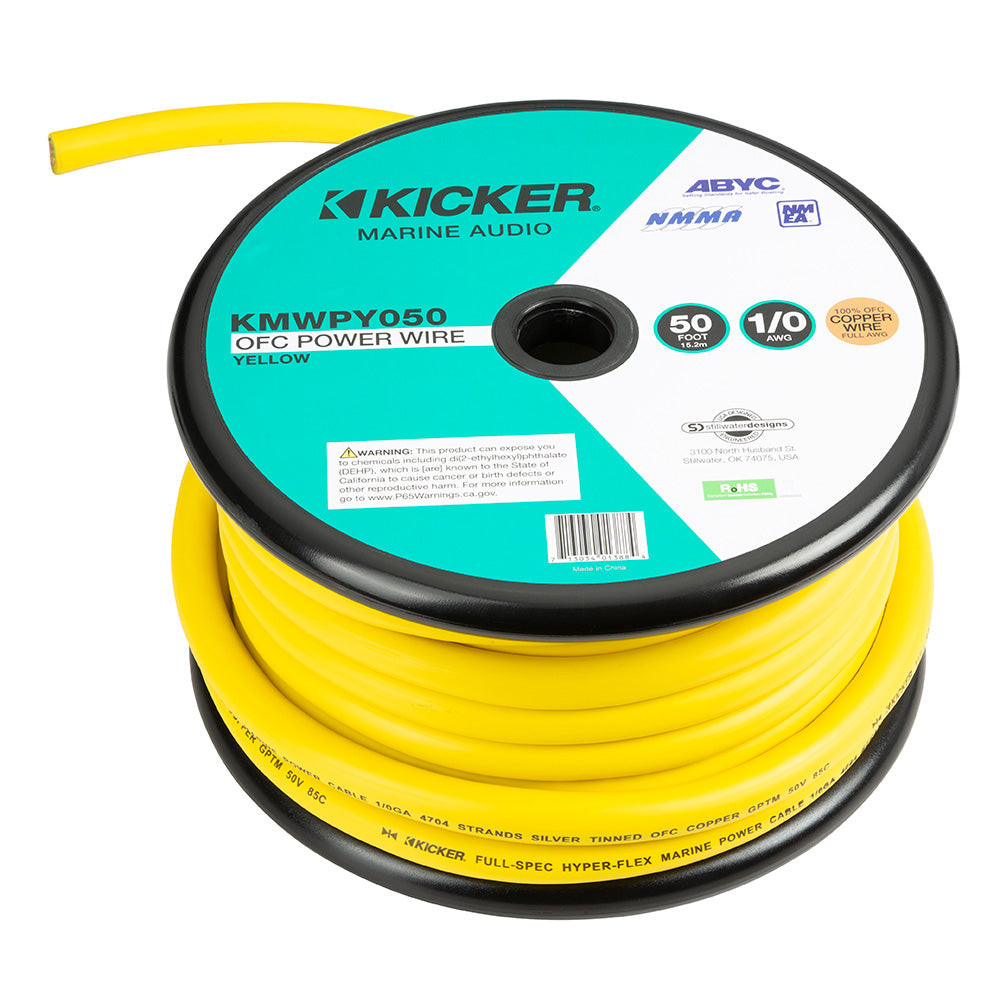 KICKER KMWPY050 50 10AWG Power Wire Yellow 47KMWPY050