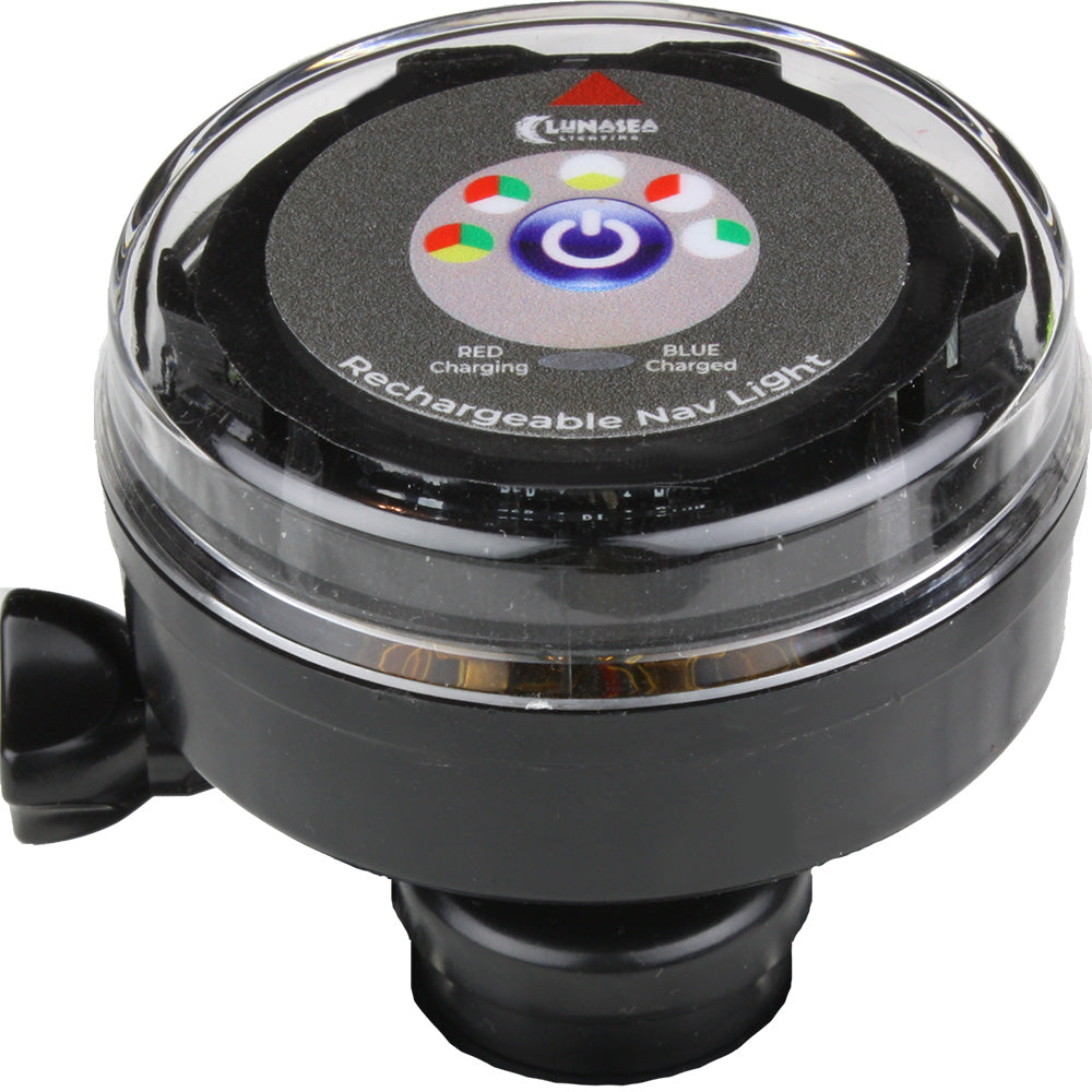 Lunasea Rechargeable TriColor Portable Navigation Light No Mount Black LLB72BKUB00
