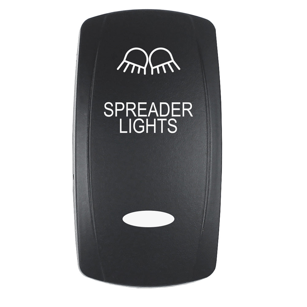 Pacer Actuator SPREADER LIGHTS fV Series Contura Switches Black Laser Etched TopBottom Light EV2LESPDR