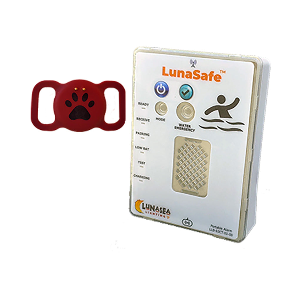 Lunasea Water Activated Pet Safety RF Transmitter wRechargeable Alarm Receiver Red LLB64PR02K2