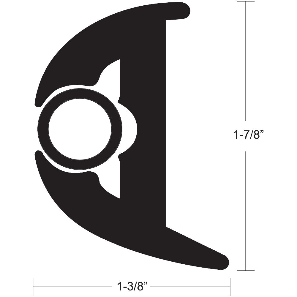 TACO Flex Vinyl Rub Rail Kit Black wBlack Insert 50 178 X 138 V113426BBK502