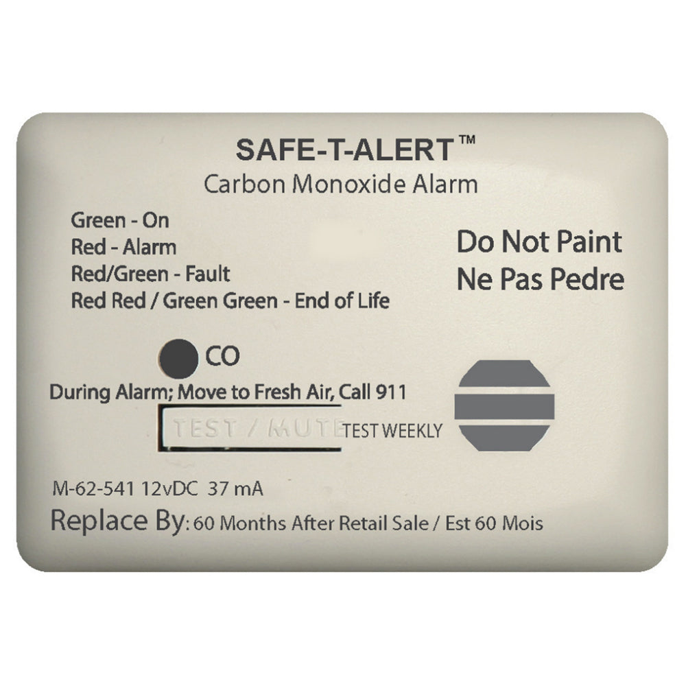 SafeTAlert 62 Series Carbon Monoxide Alarm 12V 62541Marine Surface Mount White 62541MARINE