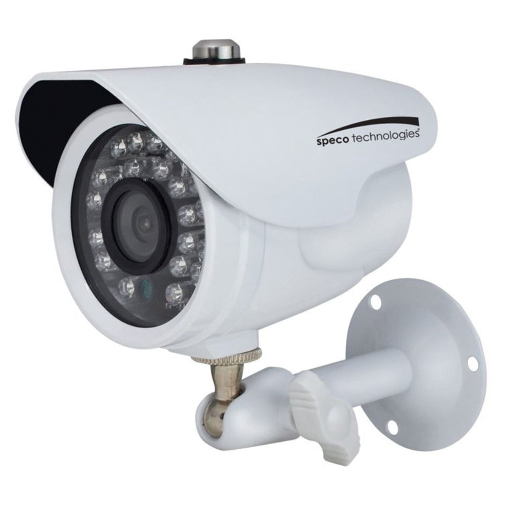 Speco HDTVI 2MP Color Waterproof Marine Bullet Camera wIR 10 Cable 36mm Lens White Housing CVC627MT