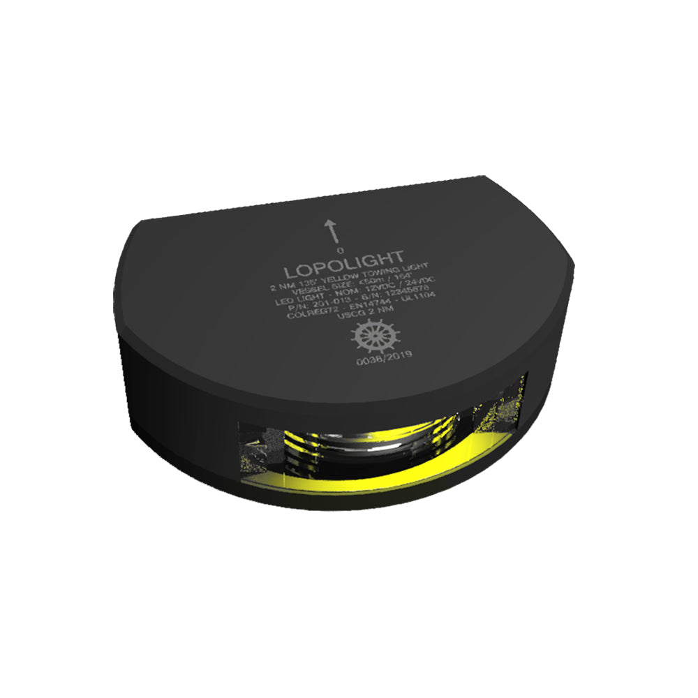 Lopolight Series 201013 Stern Towing Light 2NM Vertical Mount Amber Black Housing 201013VB