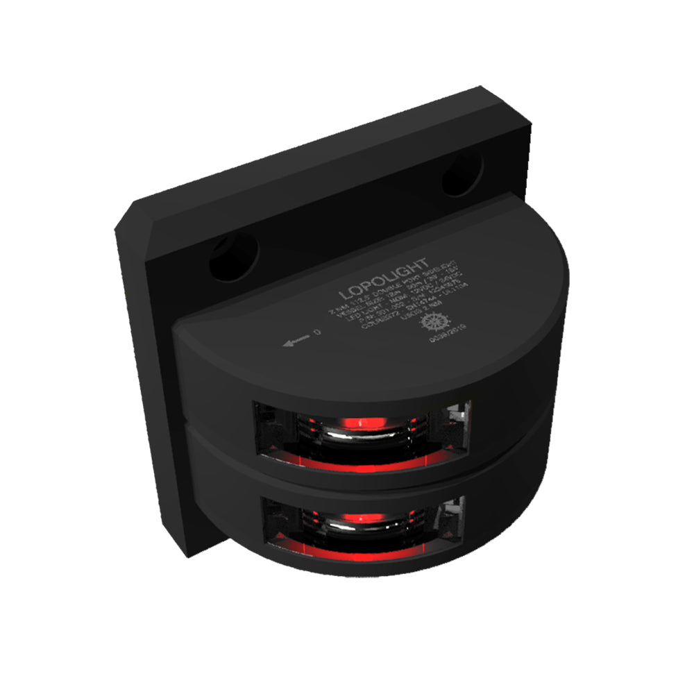 Lopolight Series 301002 Double Stacked Port Sidelight 2NM Vertical Mount Red Black Housing 301002STB
