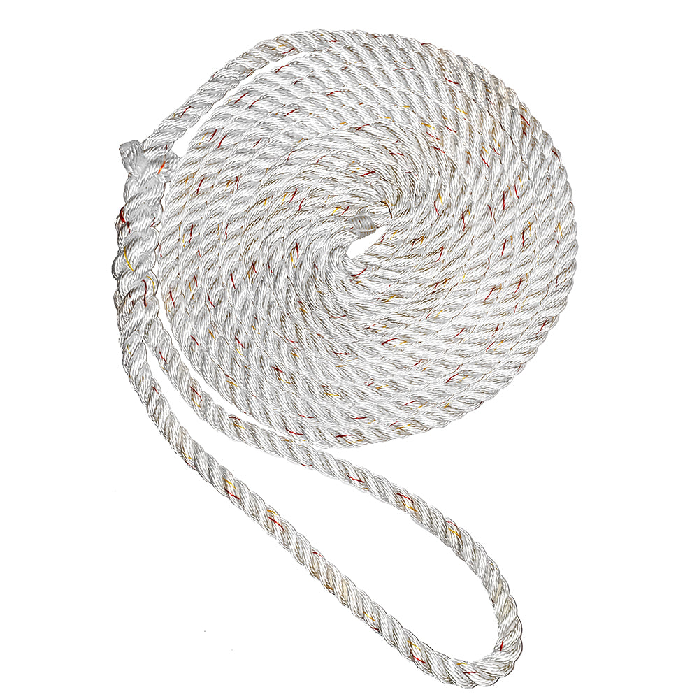 New England Ropes 38 Premium 3Strand Dock Line White wTracer 20 C60501200020