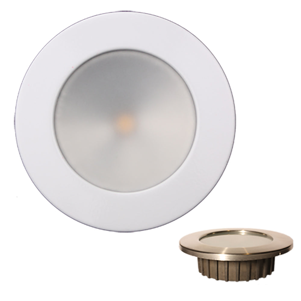 Lunasea ZERO EMI Recessed 35 LED Light Warm White Red wWhite Stainless Steel Bezel 12VDC LLB46WR0AWH
