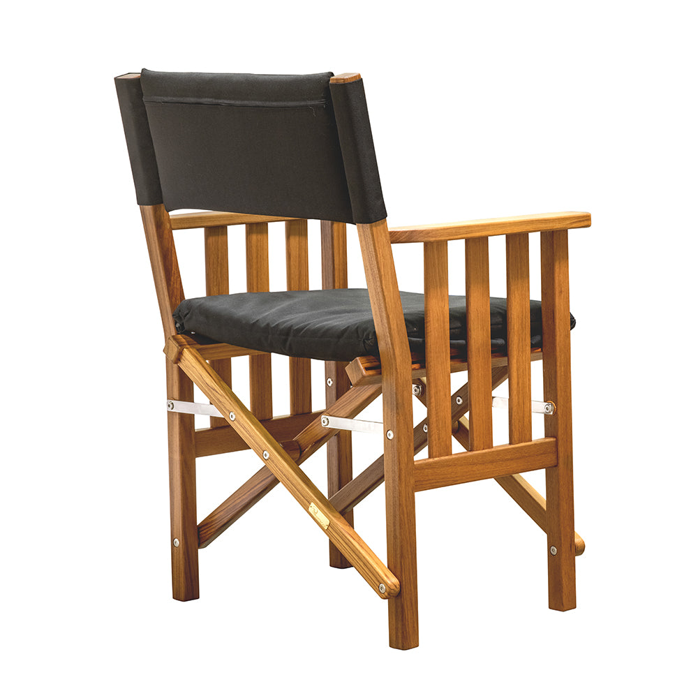 Whitecap Directors Chair II wBlack Cushion  Teak 61051