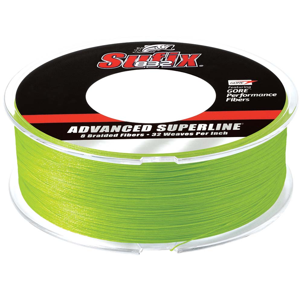 Sufix 832 Advanced Superline Braid 20lb Neon Lime 600 yds 660220L