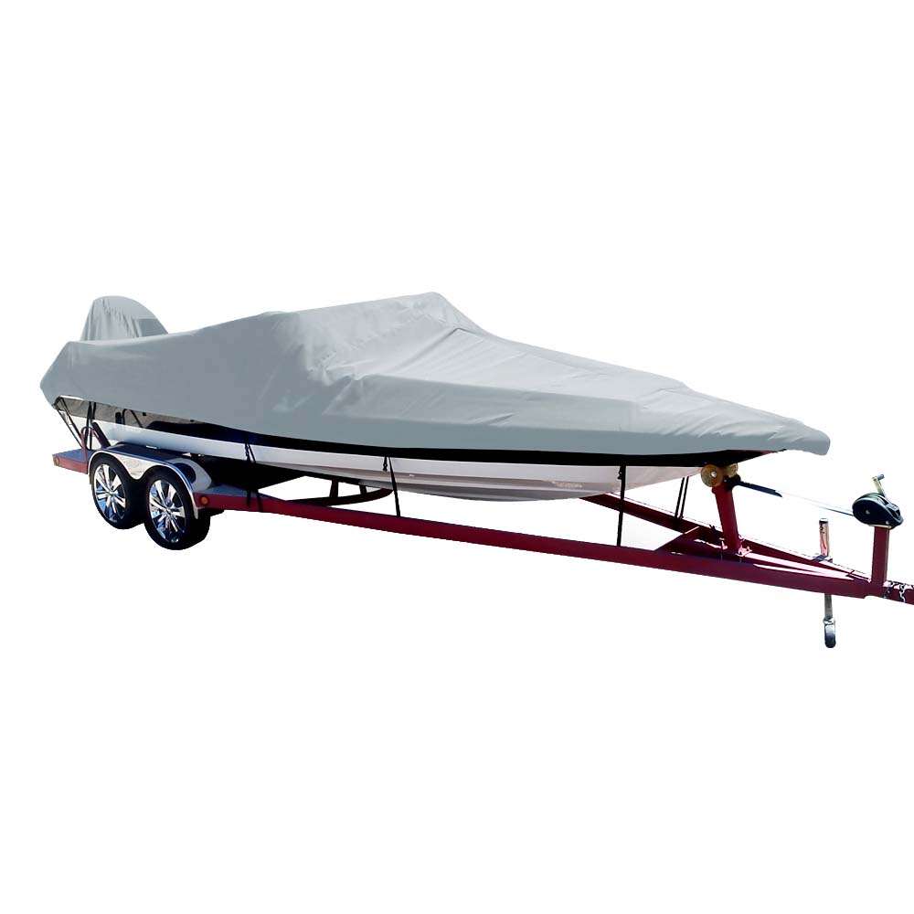 Carver PolyFlex II StyledtoFit Boat Cover f185 Ski Boats with Low Profile Windshield  Grey 74018F10