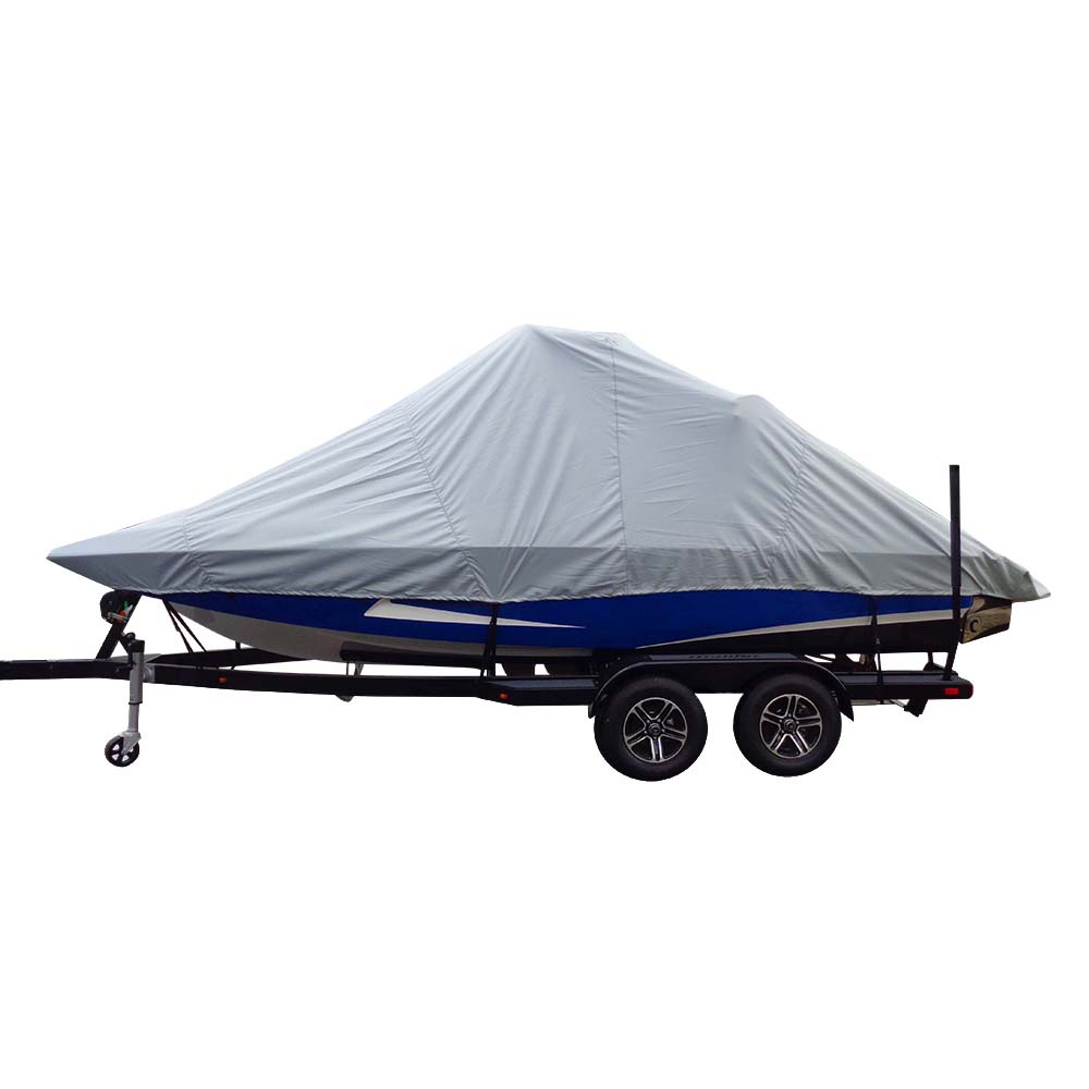 Carver SunDURA Specialty Boat Cover f235 Inboard Tournament Ski Boats wWide Bow  Swim Platform  Grey 82123S11