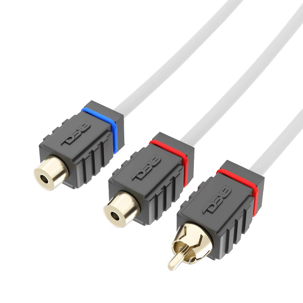 DS18 Marine Tinned OFC RCA Cable 2 Female to 1 Male MOFCR2F1M