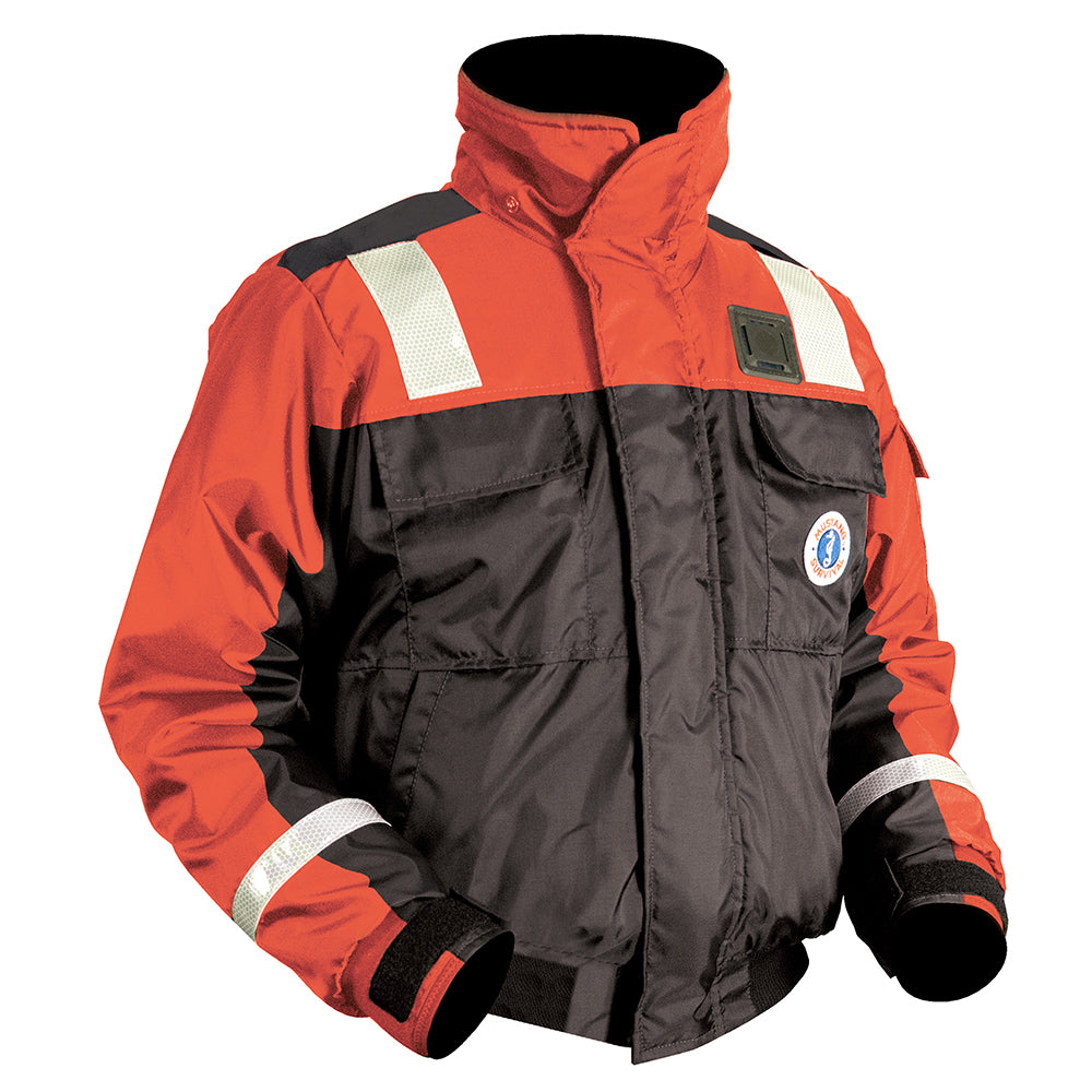 Mustang Classic Flotation Bomber Jacket wReflective Tape OrangeBlack Small MJ6214T133S206