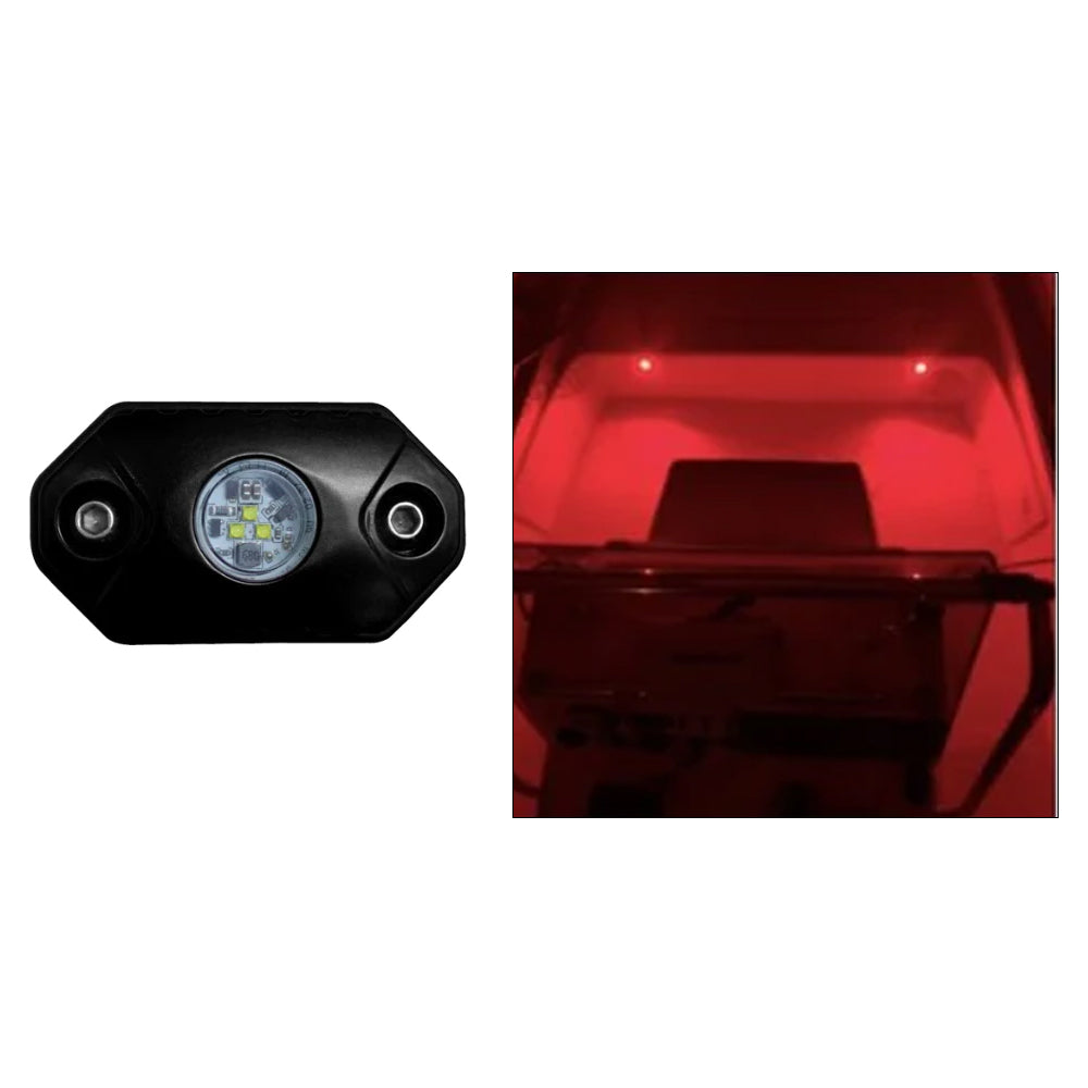 Black Oak Rock Accent Light Red Black Housing RLR