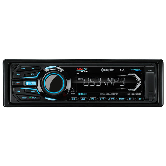 Boss Audio MR1308UABK Bluetooth  Fully Marinized MP3Compatible Digital Media Receiver wUSB  SD Memory Card Ports  Aux