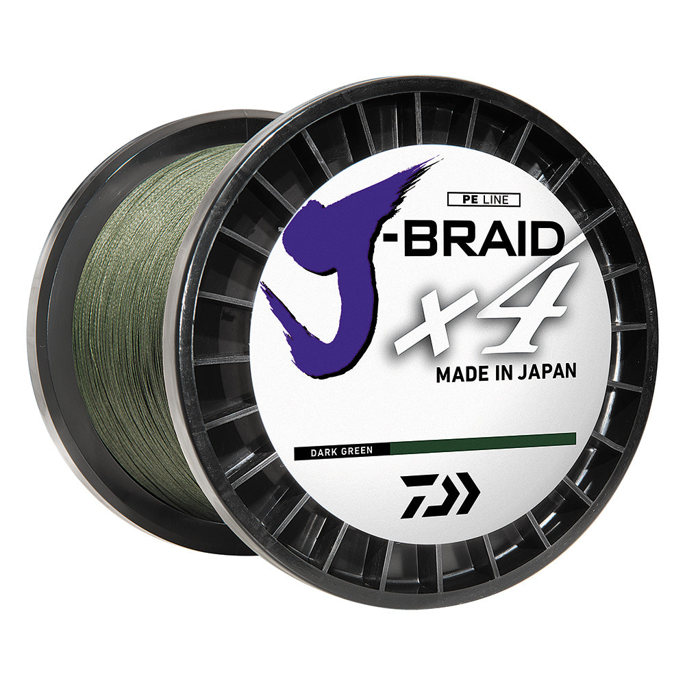 Daiwa JBRAID x4 Braided Line 20lb 300 yds Dark Green JB4U20300DG