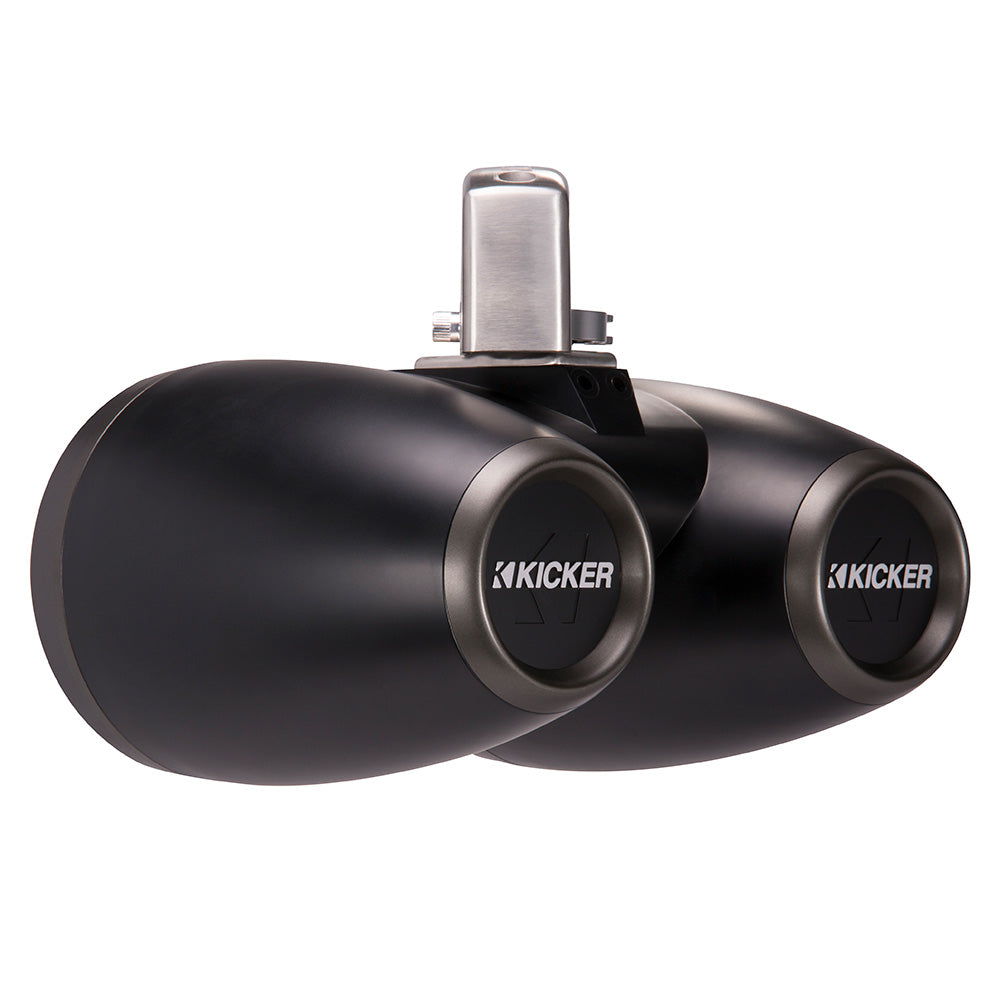 KICKER KMTC65 65 LED Coaxial Dual Tower System  Black wCharcoal Grille 45KMTDC65