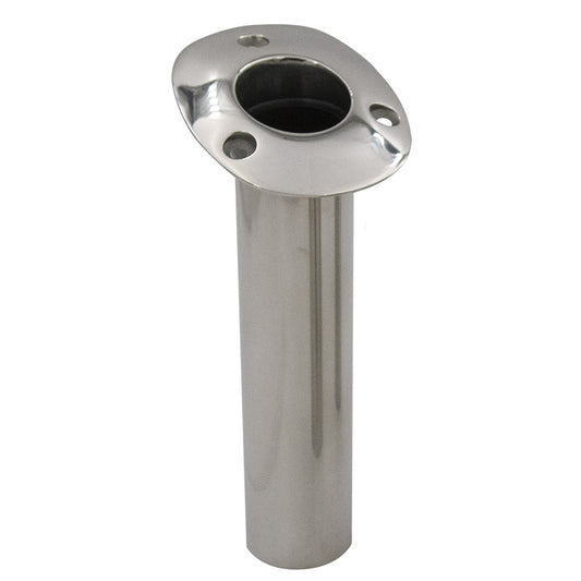 CE Smith 70 Series Standard Flush Mount Rod Holder  15 Degree  Stainless Steel  Cast Bottom  Black Liner 536710C