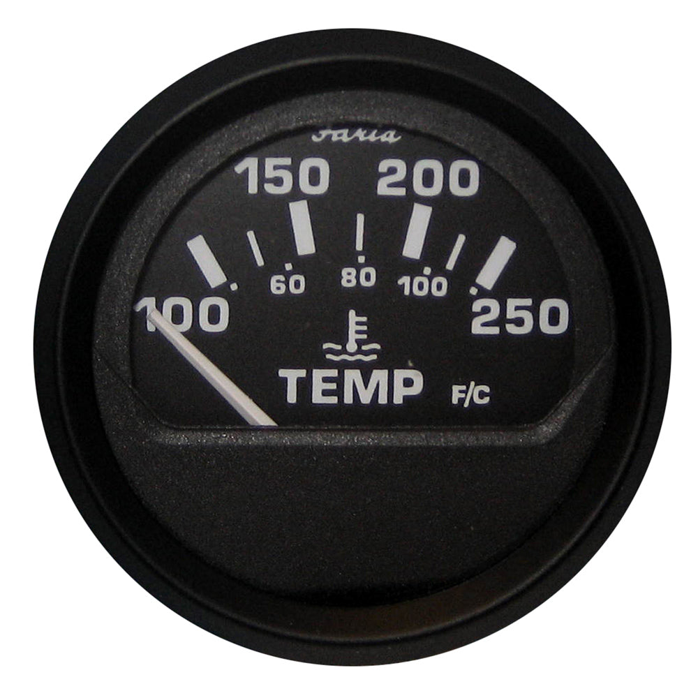 Faria Euro Black 2 Water Temperature Gauge 100250 DegreeF 12812