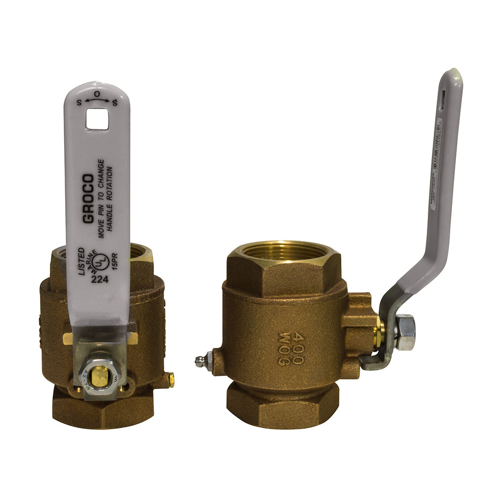 GROCO 112 NPT Bronze InLine Ball Valve IBV1500