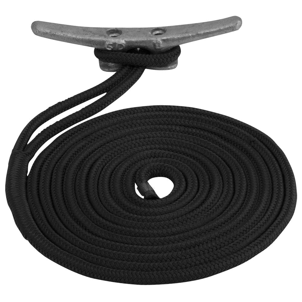 SeaDog Double Braided Nylon Dock Line  58 x 50  Black 302116050BK1