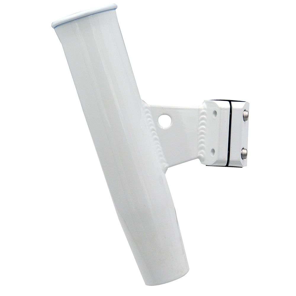 CE Smith Aluminum Vertical ClampOn Rod Holder 1516 OD White Powdercoat wSleeve 53716