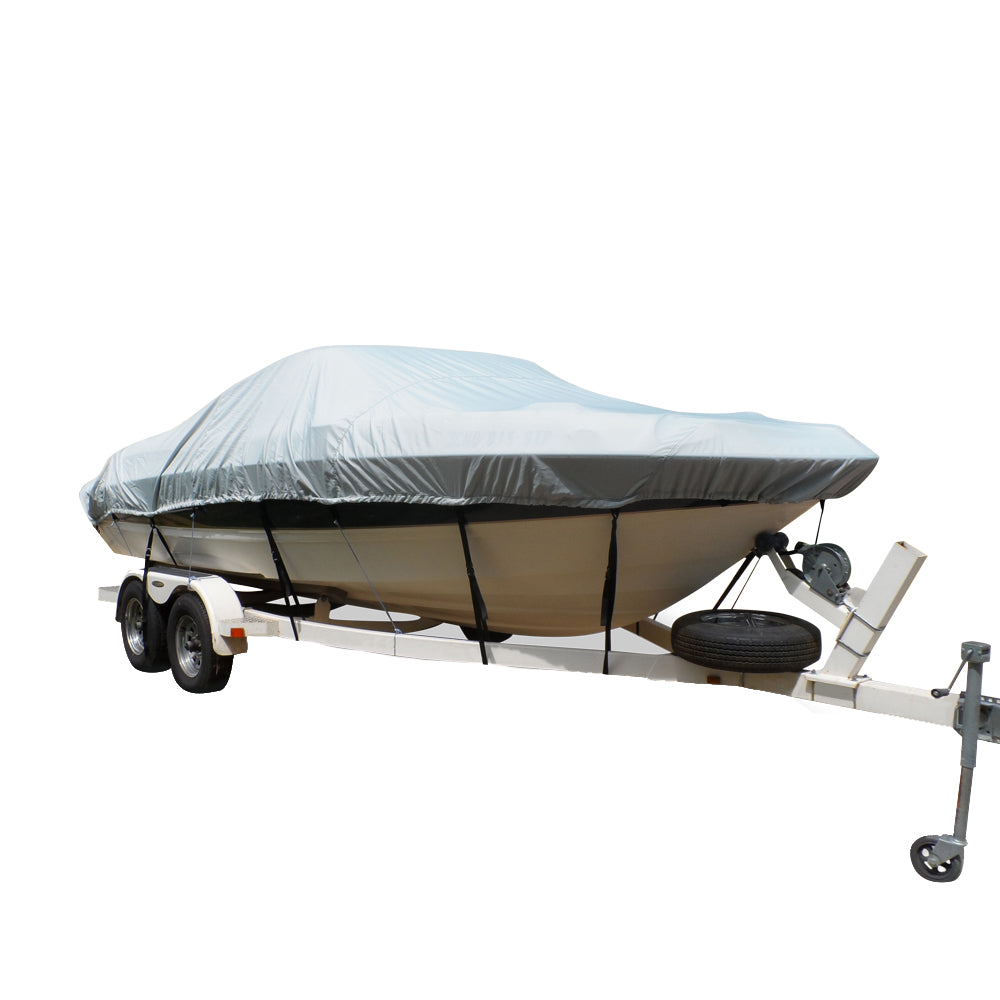Carver FlexFit PRO Polyester Size 12 Boat Cover fVHull Center Console Fishing Boats  Grey 79012