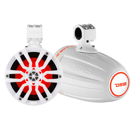 DS18 X Series HYDRO 8 Wakeboard Pod Tower Speaker wRGB LED Light  375W  White NXLX8TPWH