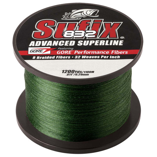 Sufix 832 Advanced Superline Braid  30lb  LowVis Green  1200 yds 660330G