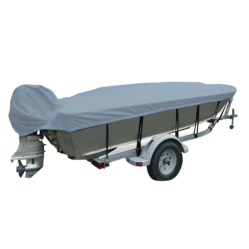 Carver PolyFlex II Narrow Series StyledtoFit Boat Cover f145 VHull Fishing Boats  Grey 70124F10