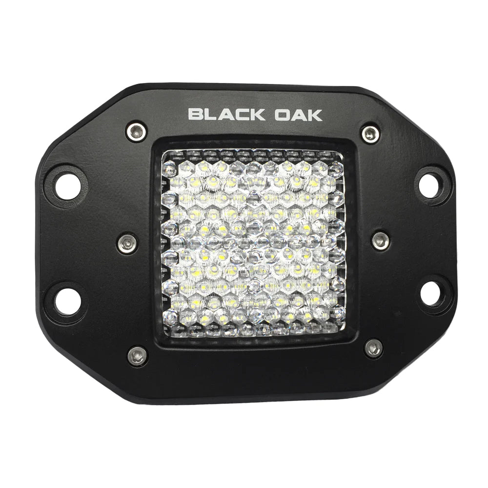 Black Oak 2 Flush Mount LED Pod Light  Diffused Optics  Black Housing  Pro Series 30 2DFPOD10CR