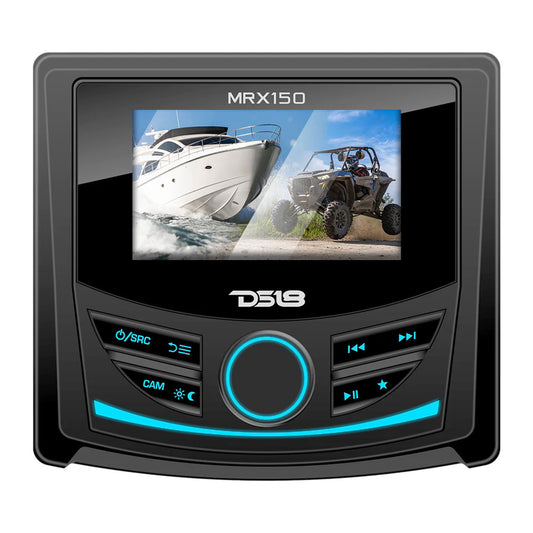 DS18 MRX150 2 Zone Marine  Powersports Head Unit w3 Color TFT Display  Bluetooth  4 x 40W MRX150